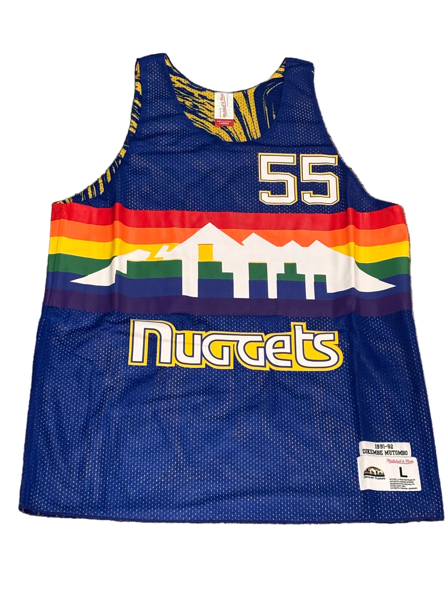 Dikembe Mutombo Denver Nuggets Mitchell & Ness 1991/92 Retro Reversible Jersey Blue Men’s Large L New NWOT