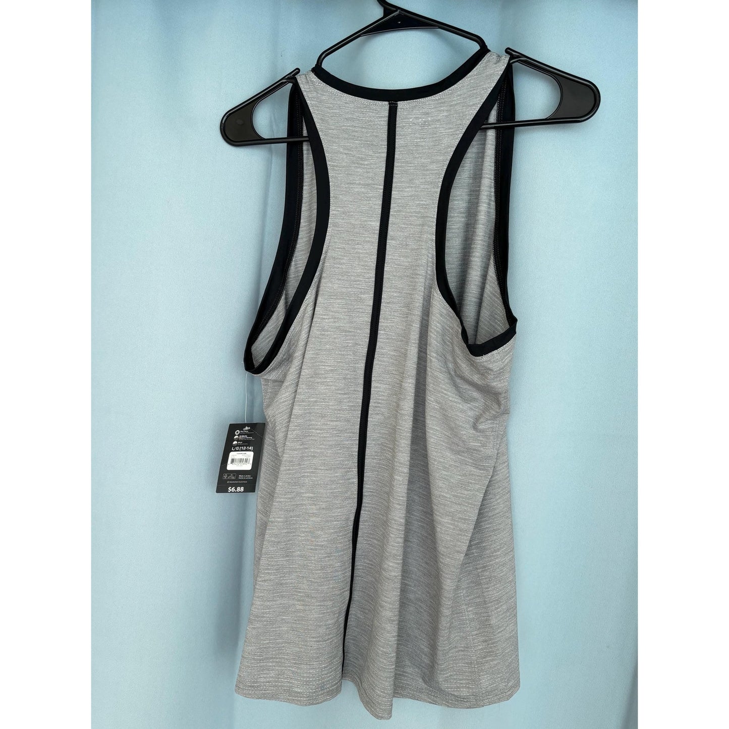 Athletic Works Women's Gray Sleeveless Active Racerback Tank Top Size (12-14) NWT L