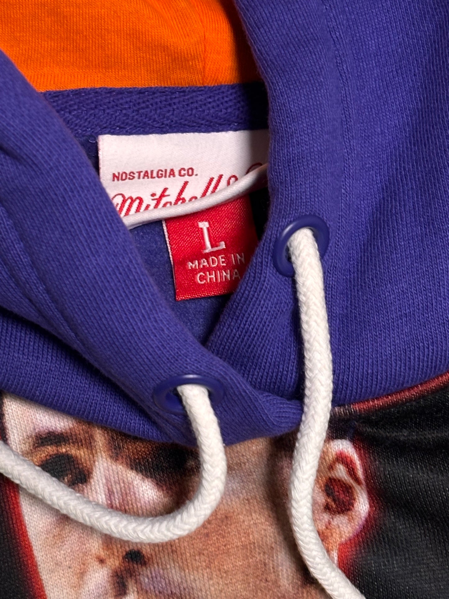 Steve Nash Phoenix Suns Mitchell & Ness NBA Retro Player Burst Face Graphic Pullover Hoodie Sweat Shirt Purple Mens L Large New NWOT