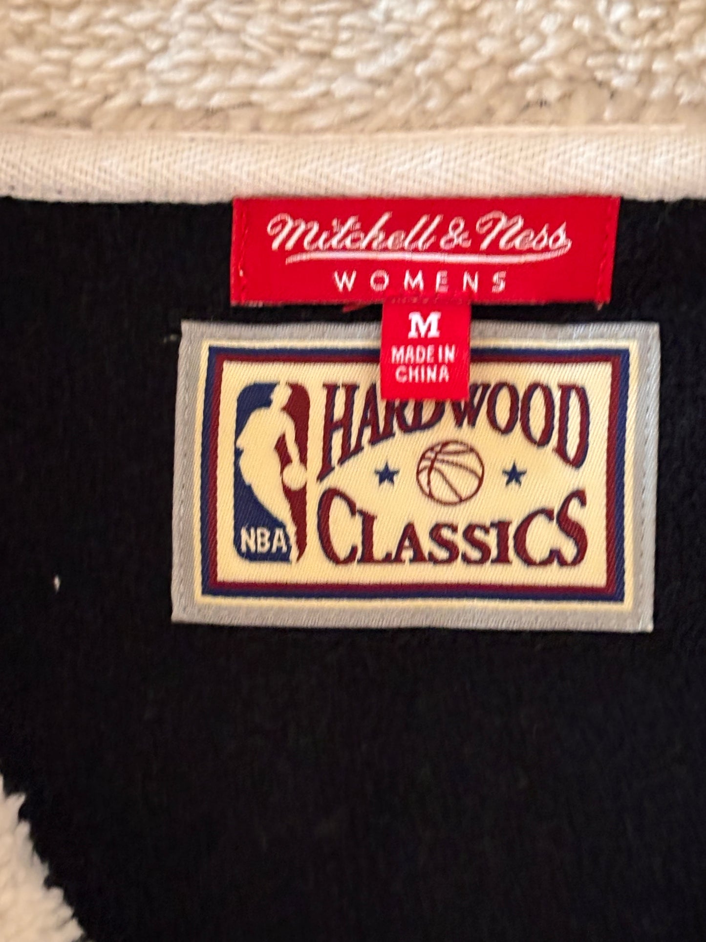 Phoenix Suns Mitchell & Ness NBA Retro Hardwood Classic HWC Cropped Sherpa Fuzzy Fleece Half-Zip Long Sleeve Pullover Sweater White Black Women’s Medium M New NWOT