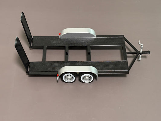 Motor Max 76001 Diecast Tandem Black Car Trailer in 1:24 scale