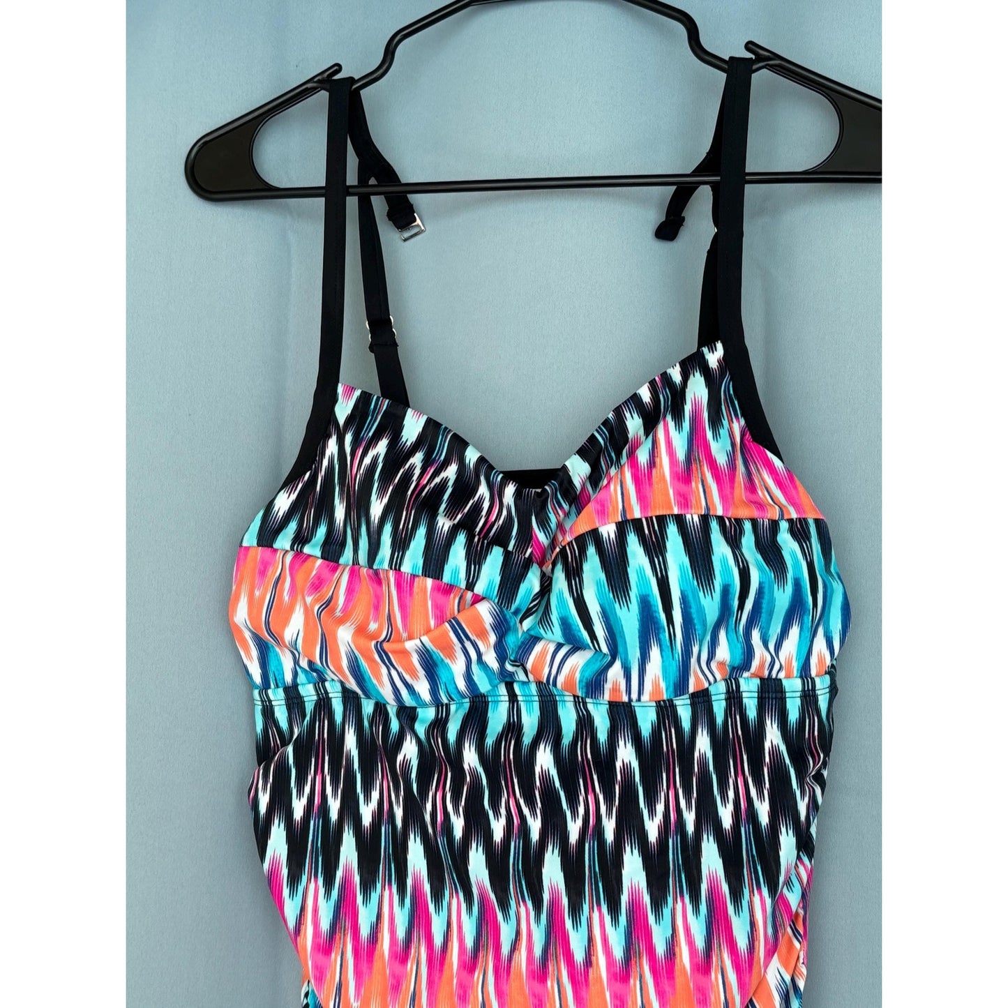 American Beach Lagoon Multi Color Swim Top Suit Size 14 NWT