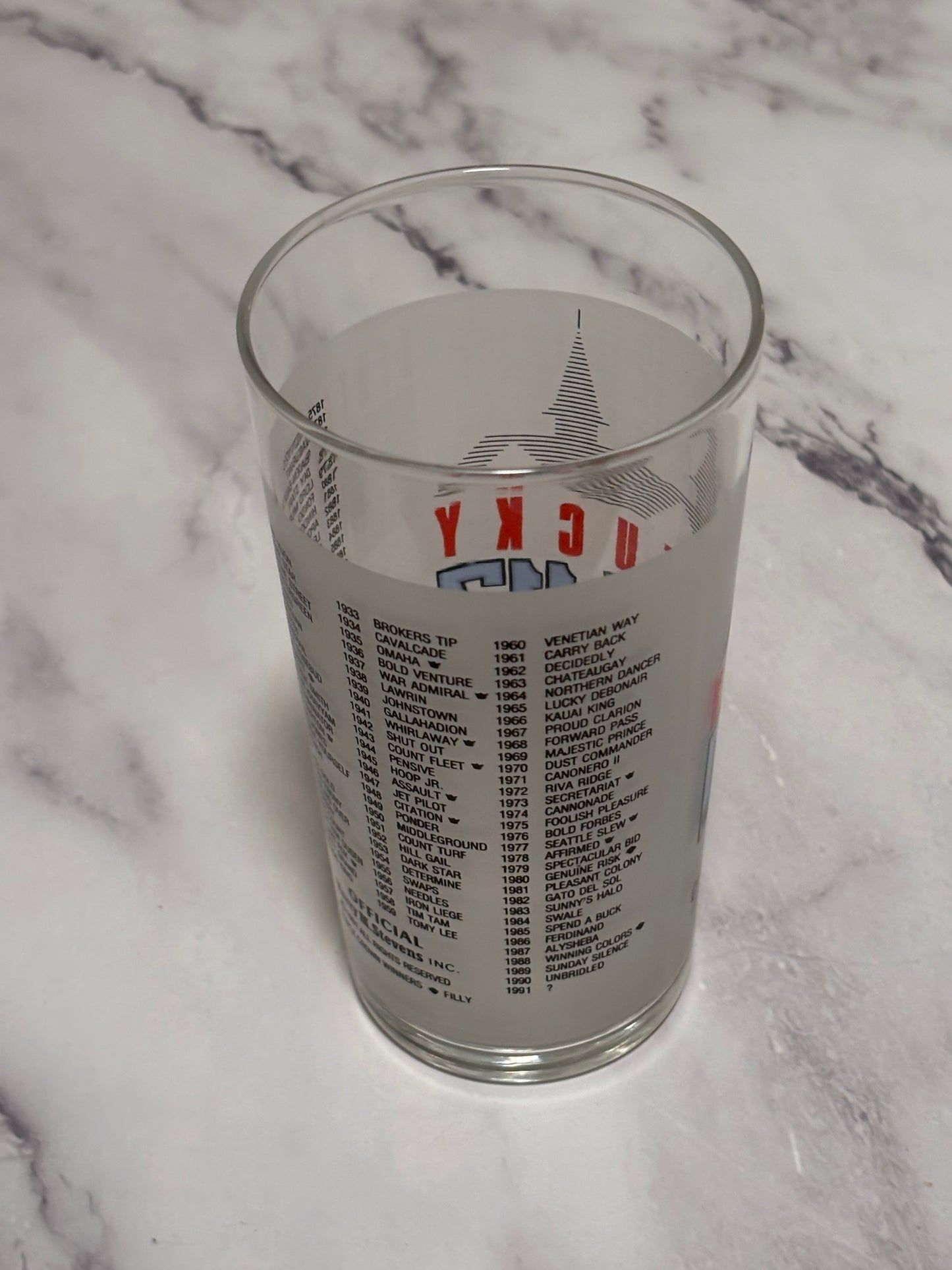 1991 Kentucky Derby Official 117th Churchill Downs Vintage Julep Glass Louisville