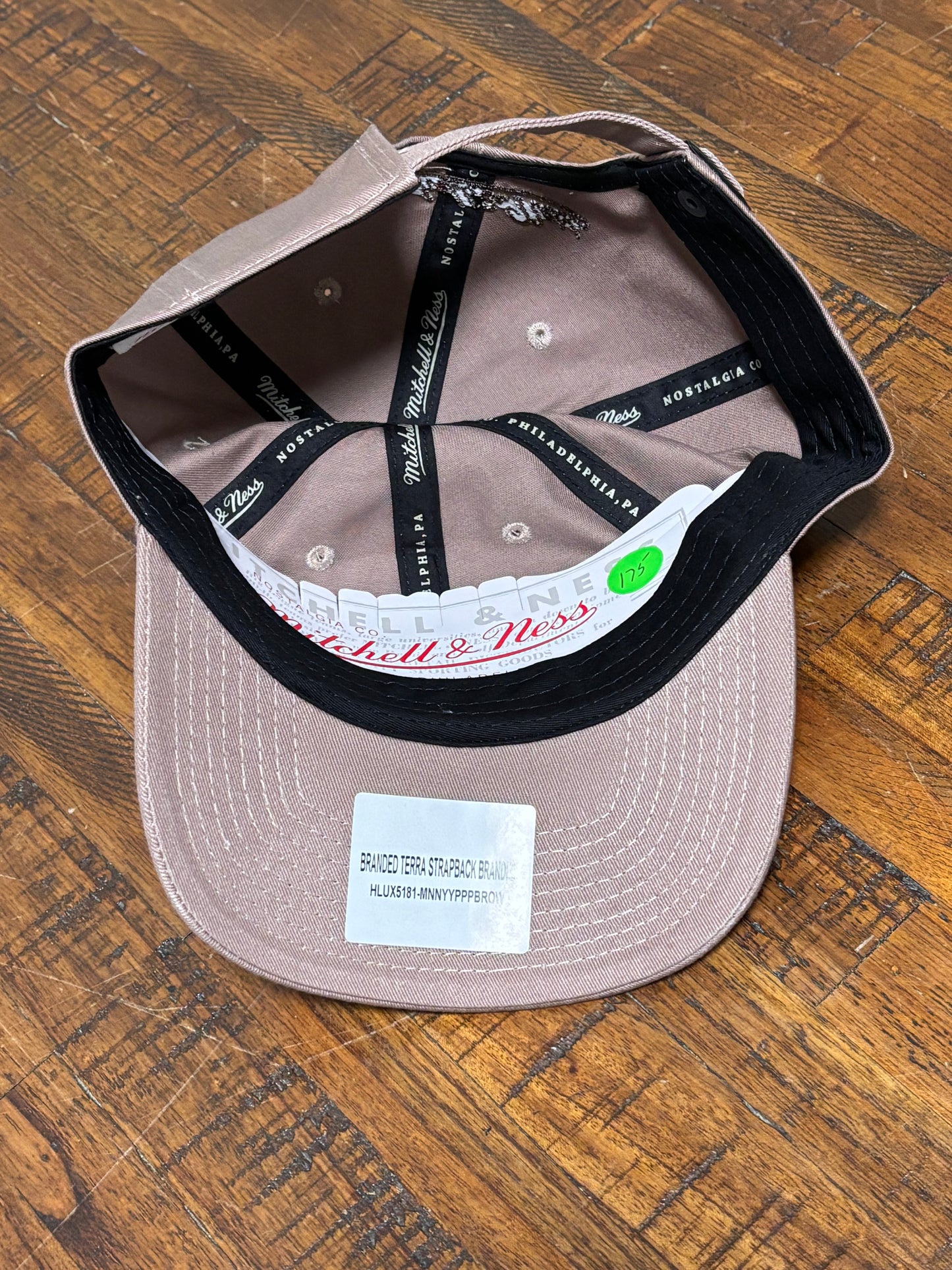 Mitchell & Ness Branded Vintage Script Terra Brown Beige Strapback Adjustable Dad Hat Fit Cap New