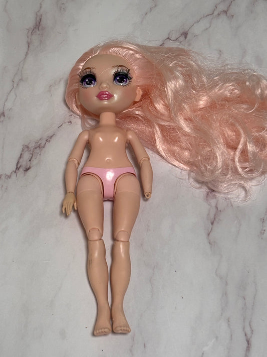 Rainbow High Jr High PJ Party Bella Parker Pink Hair Inset Eyes Nude Doll MGA