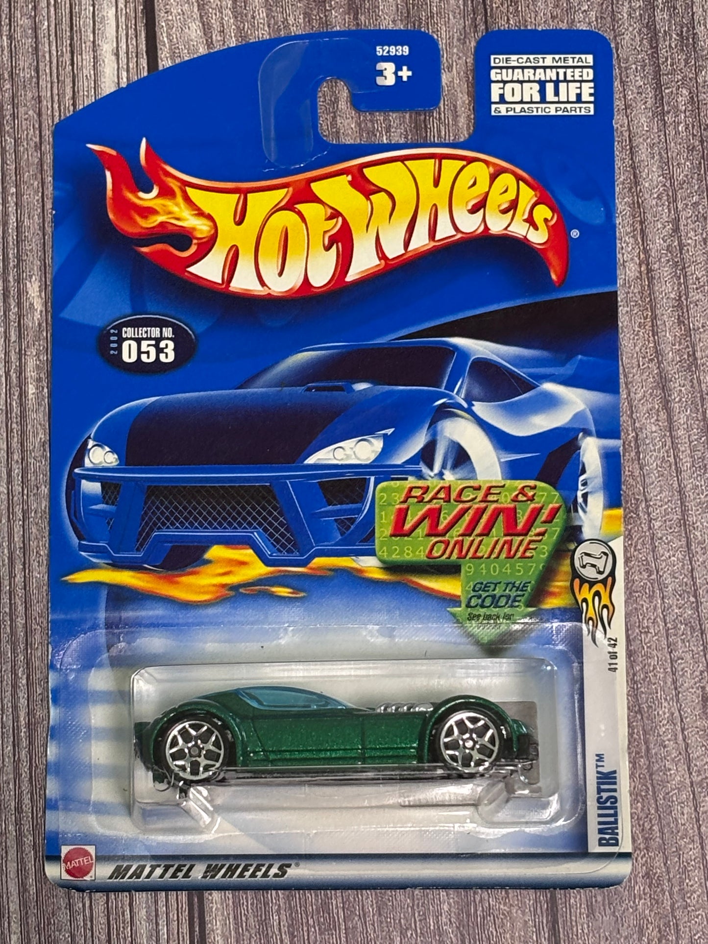 Hot Wheels 2002 First Editions Collector #053 Ballistik Green Car New 41/42
