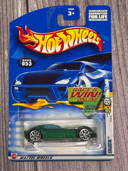 Hot Wheels 2002 First Editions Collector #053 Ballistik Green Car New 41/42