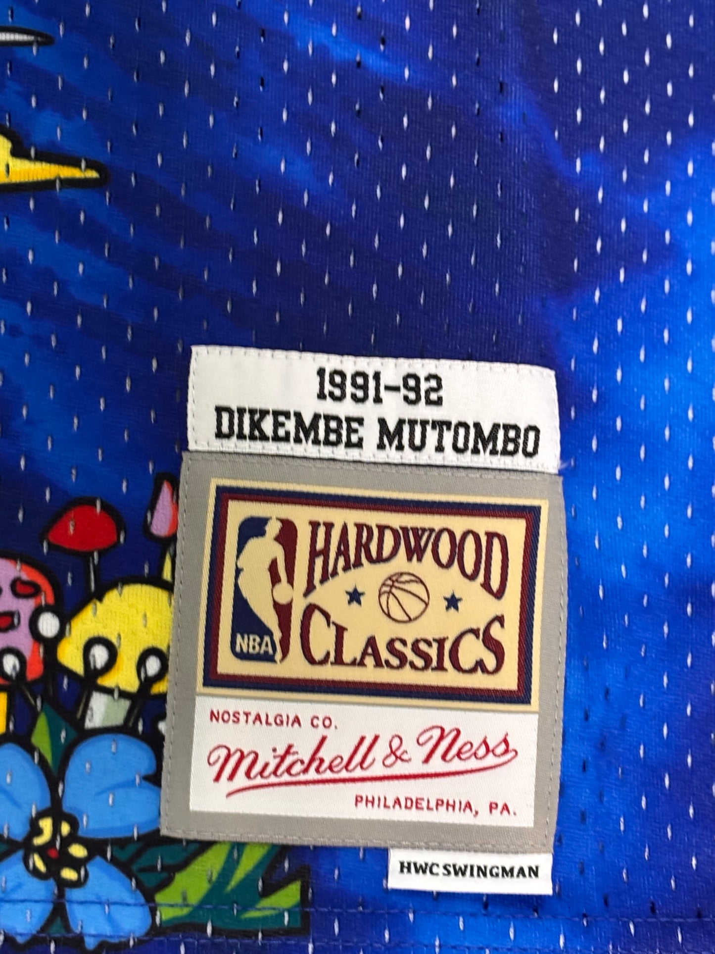 Denver Nuggets #55 Mitchell & Ness NBA Dikembe Mutombo HWC 1991-92 Hardwood Classic Swingman Blue Jersey Men’s L Large NWOT New