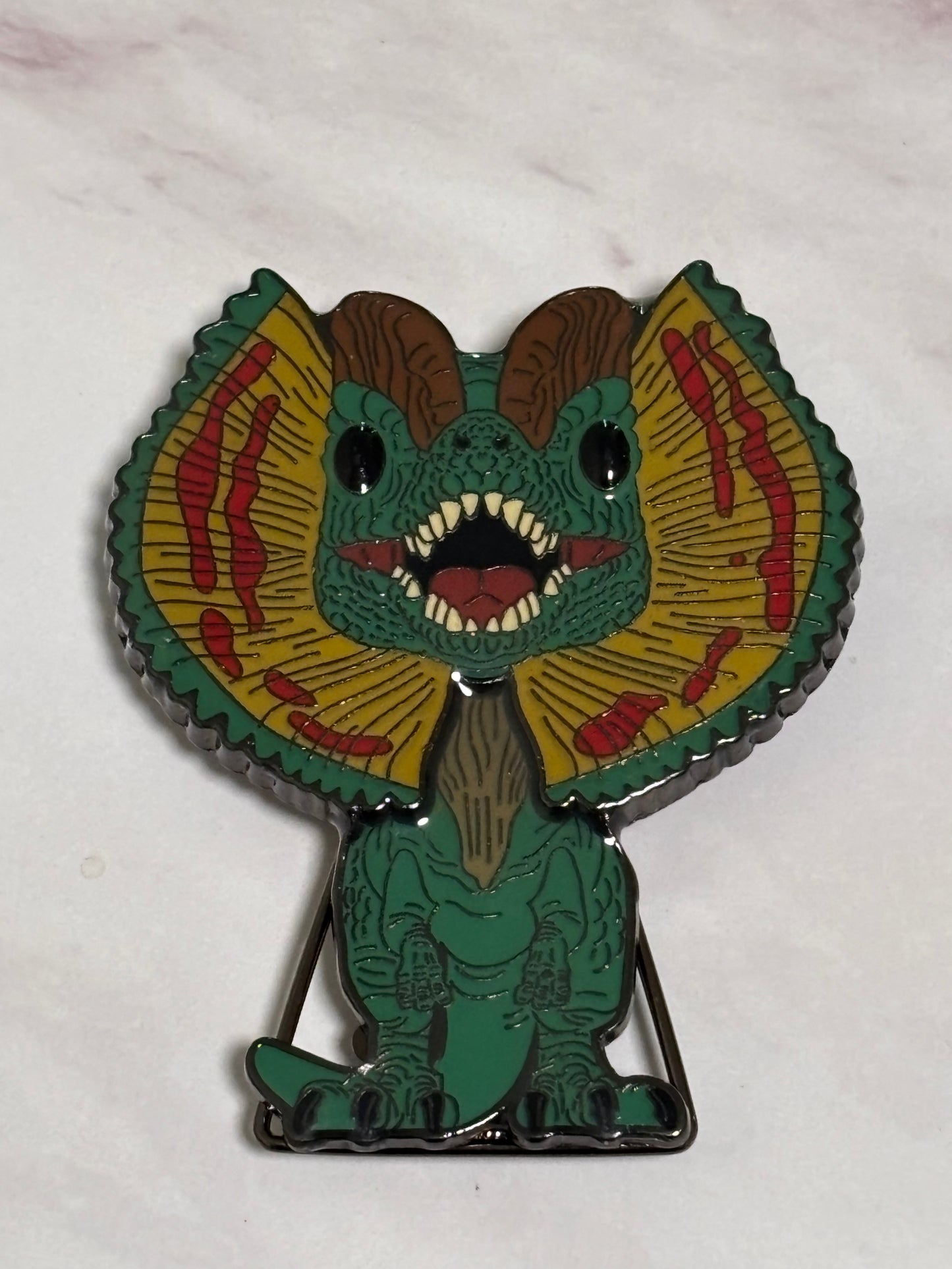 Jurassic Park Dilophosaurus Dinosaur Funko Pop Pin SE Universal Studios 4”