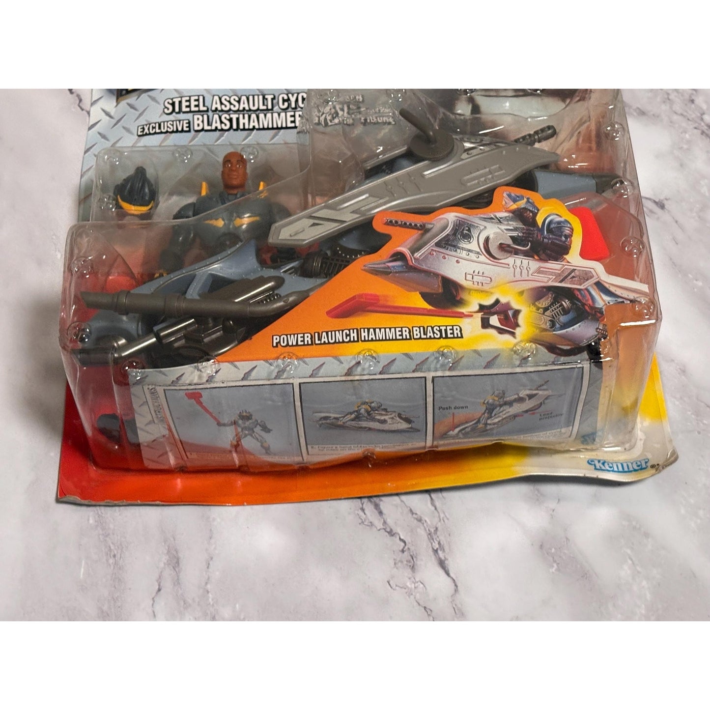 1997 Vintage Kenner Steel Assault Cycle & Blast Hammer Steel Figure NEW