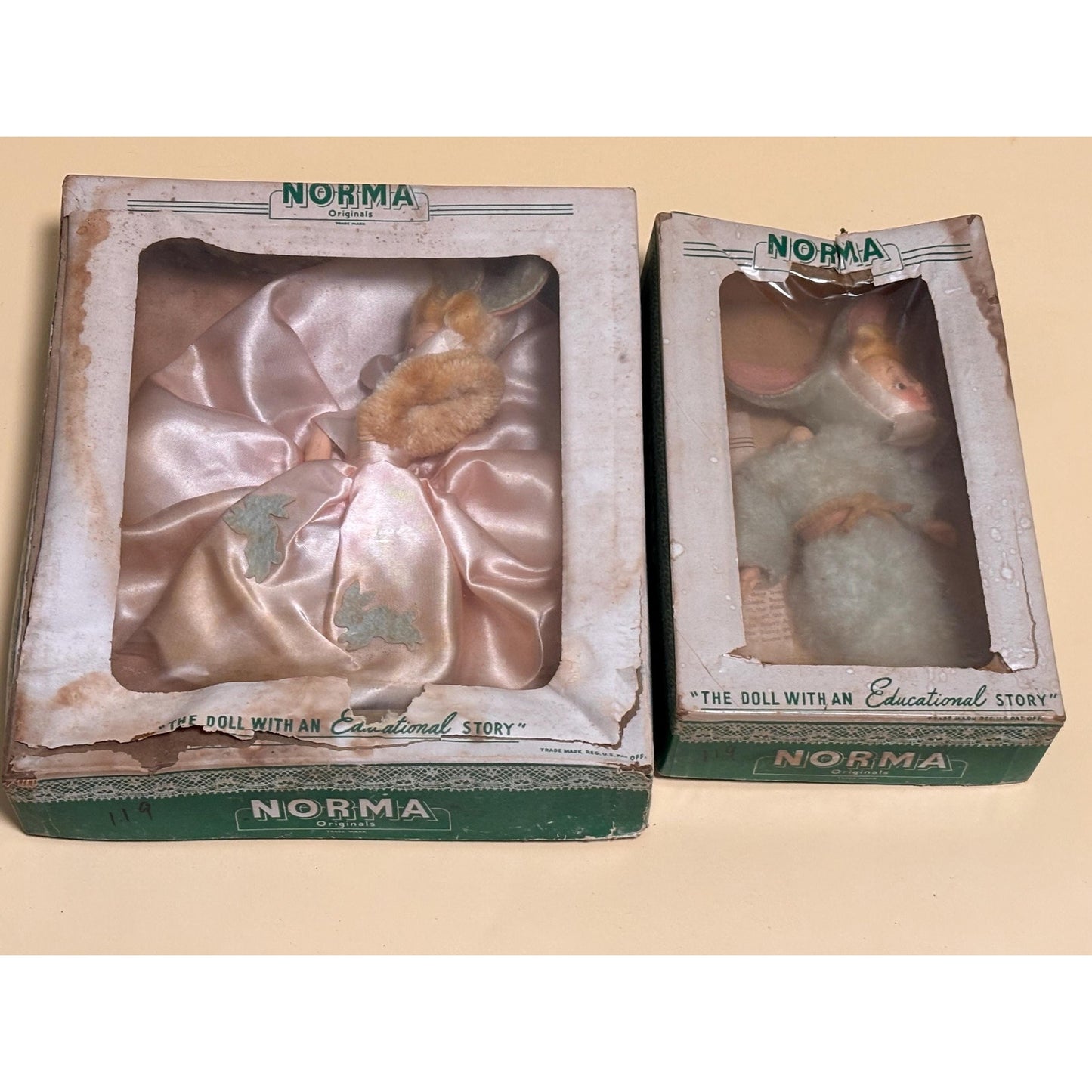 Lot of 2 Vintage 1950s 8" Norma Originals Doll the Bride Hard Plastic