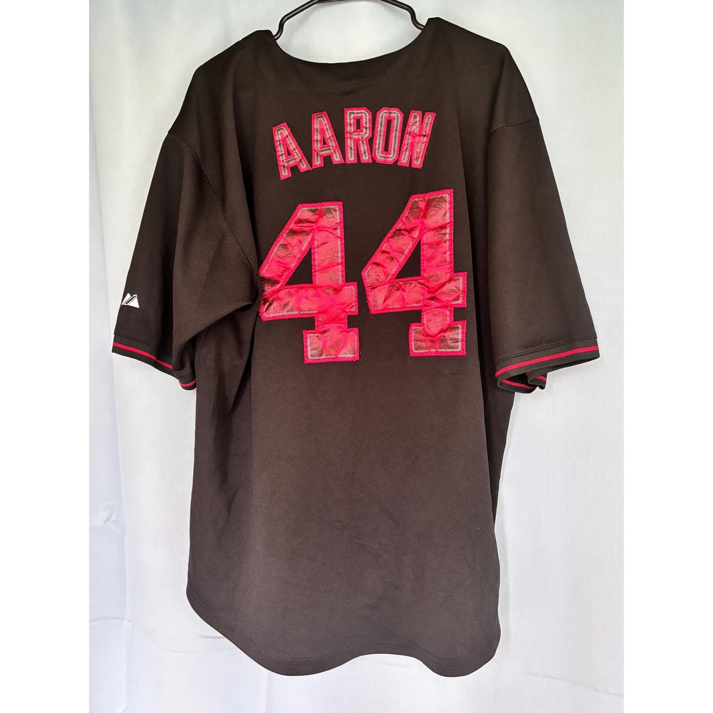 Vintage Atlanta Braves Baseball Jersey Majestic USA Made Mens Dark Red Black