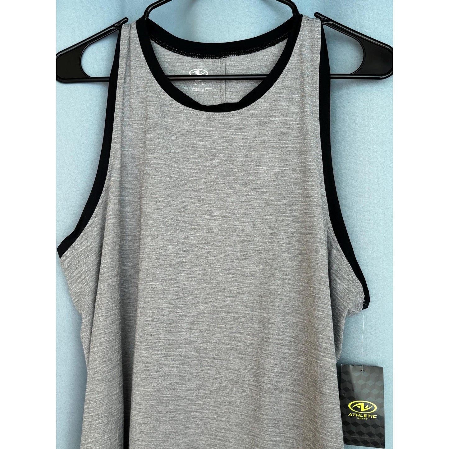 Athletic Works Women's Gray Sleeveless Active Racerback Tank Top Size (12-14) NWT L