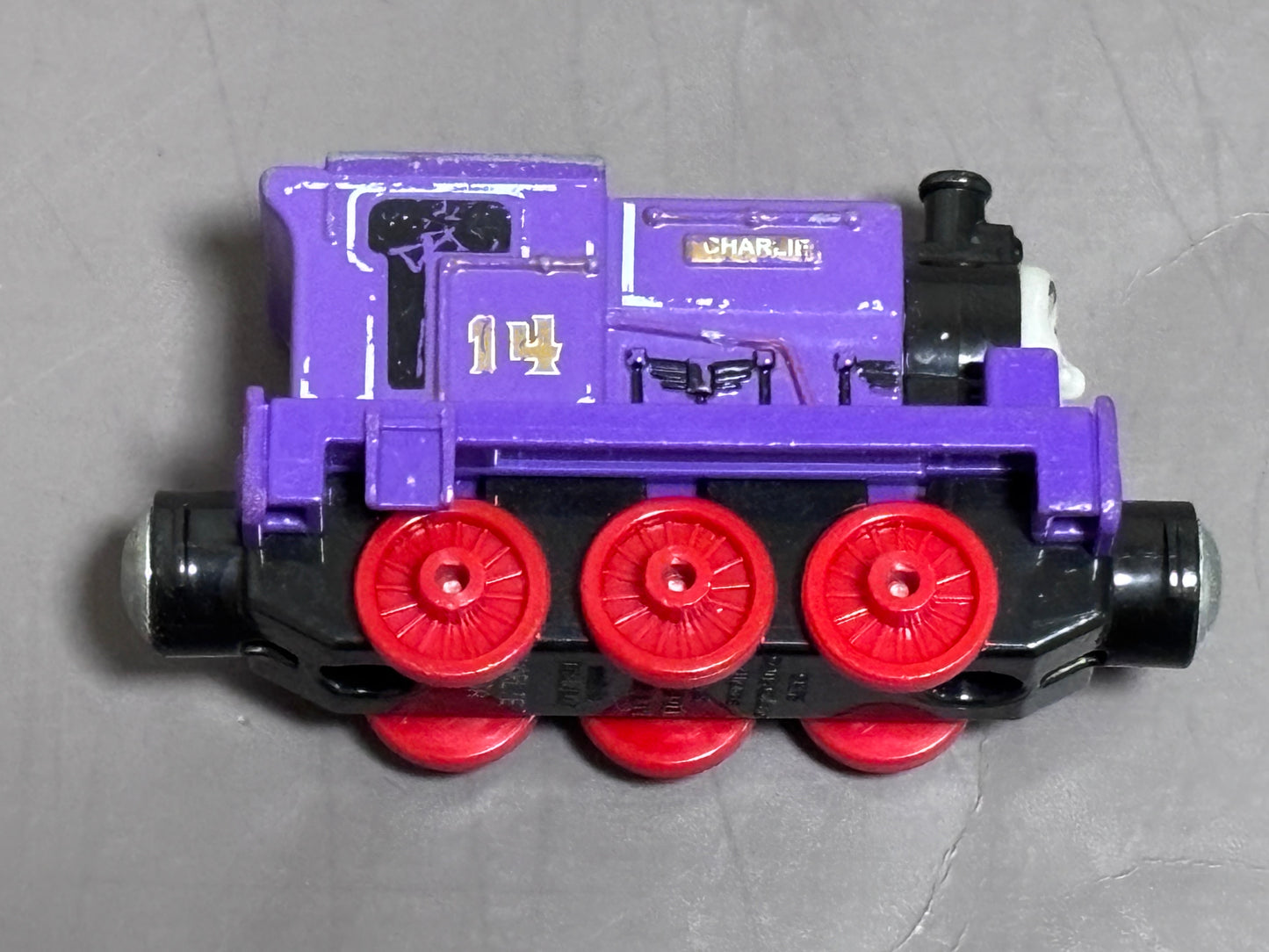 2013 Thomas & Friends Take N Play Along Charlie Diecast Train Engine #14 Purple