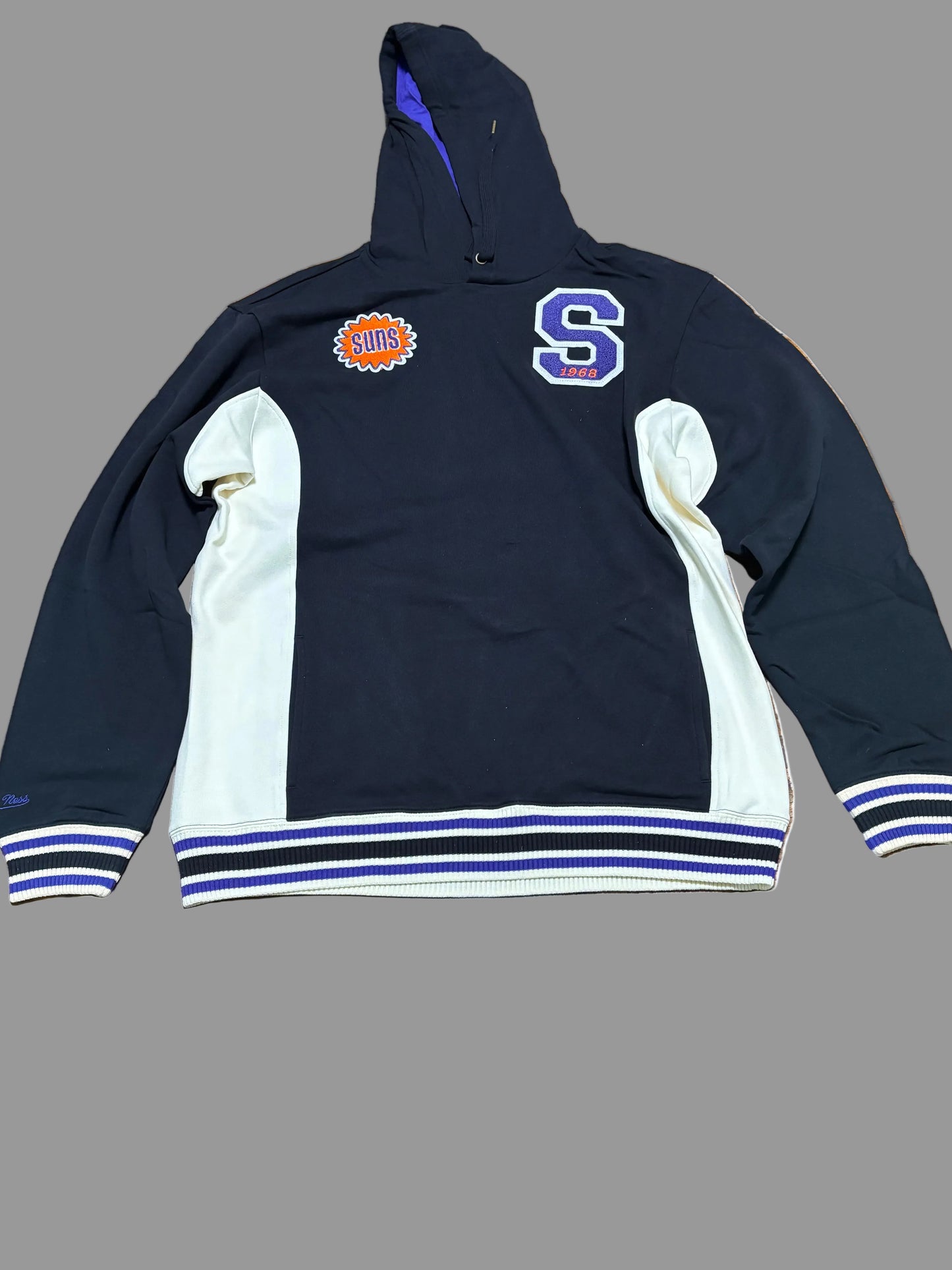 Phoenix Suns Mitchell & Ness NBA Retro Team Legacy French Terry 1968 Pullover Hoodie Black Mens L Large New NWOT