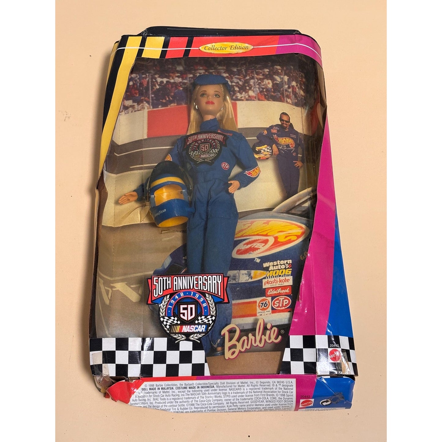 Barbie Nascar Doll 50th Anniversary Collector Edition 1948-1998 Mattel
