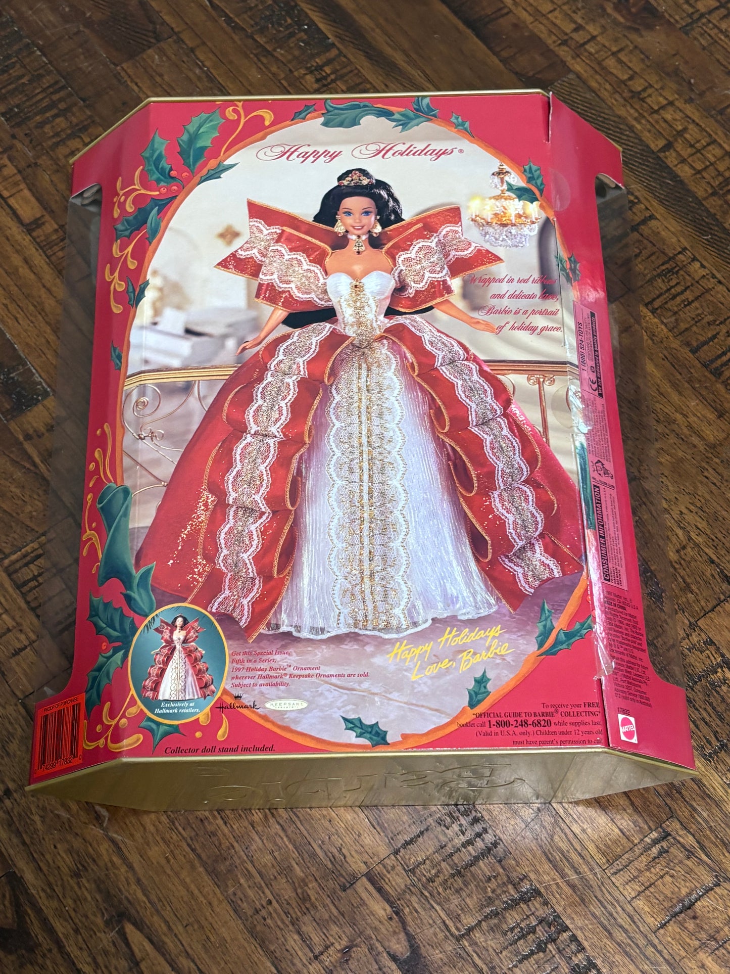 1997 Happy Holidays Barbie Doll Mattel Special Edition 17832 New Gold Backing