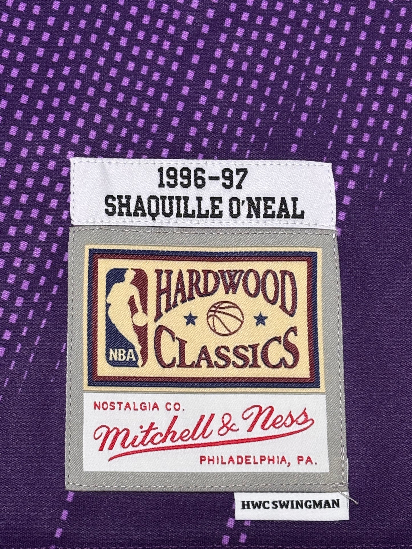 Shaq Shaquille O’Neal Los Angeles LA Lakers Mitchell & Ness NBA Retro HWC Hardwood Classic Swingman 1996-97 Shirt Jersey Monochrome Purple Men’s Large L New NWOT