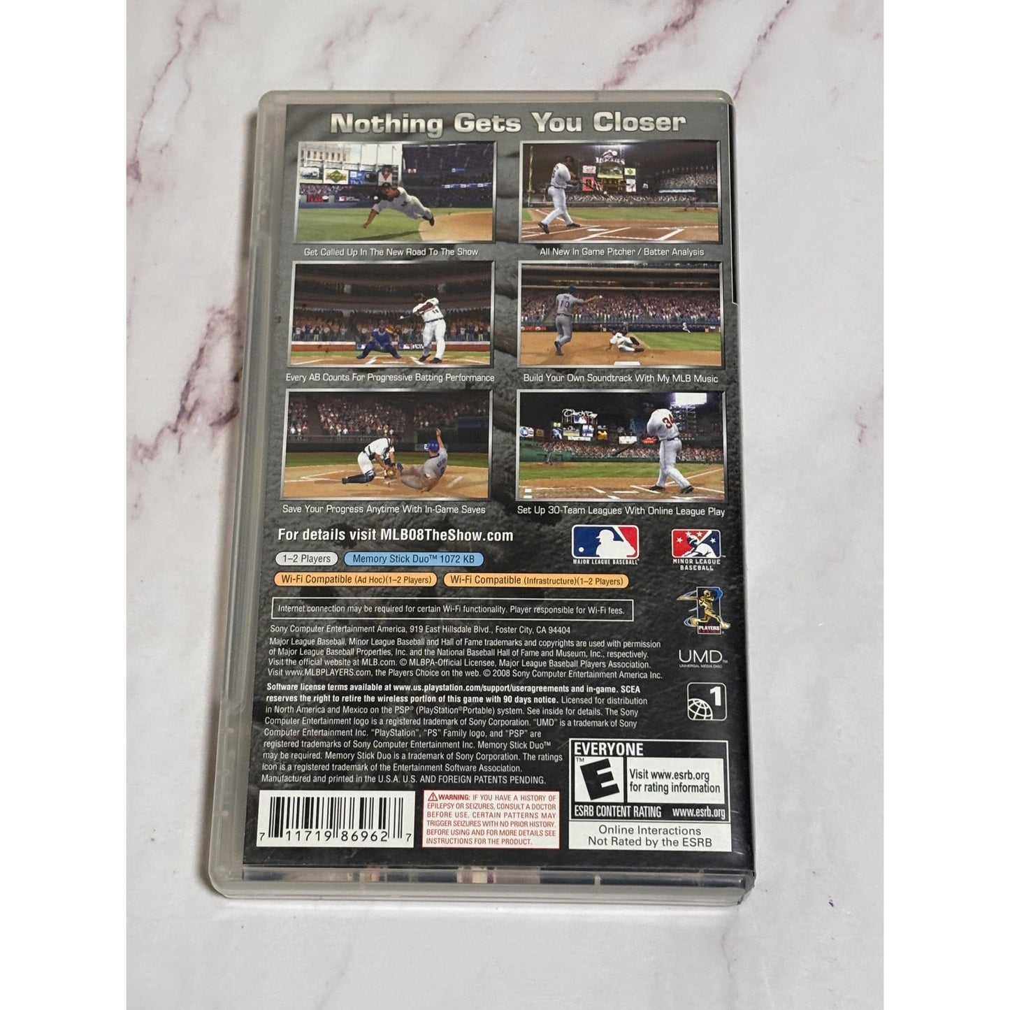 MLB 08 The Show Sony Playstation 2008 PSP Video Game Major League Baseball CIB