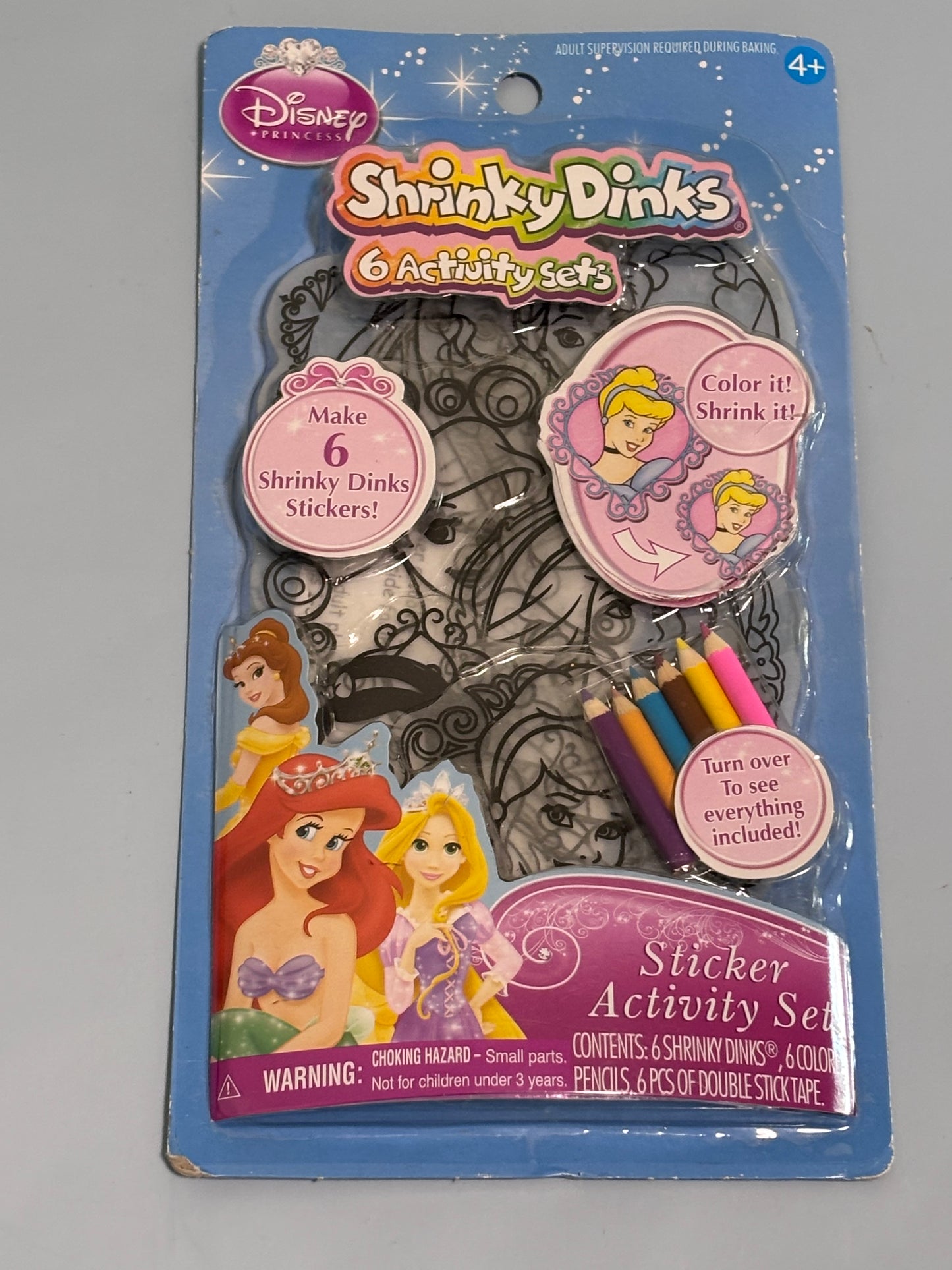 2012 Disney Princesses Shrinky Dinks Sticker Activity Set New