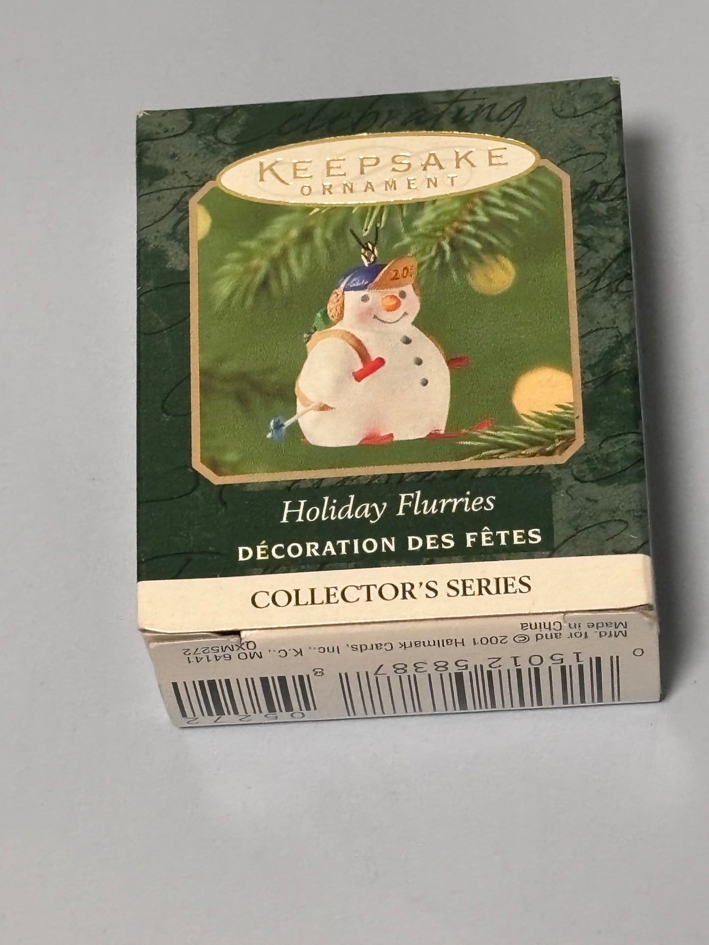 Vintage Hallmark Keepsake Ornament Christmas Mini Snowman Holiday Flurries 2001