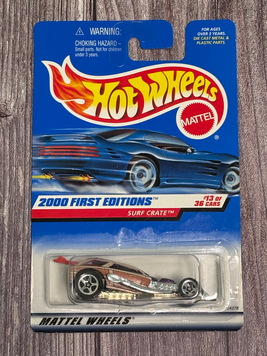 Hot Wheels Surf Crate 2000 First Editions 1:64 Diecast Car Silver Red 13/36 New