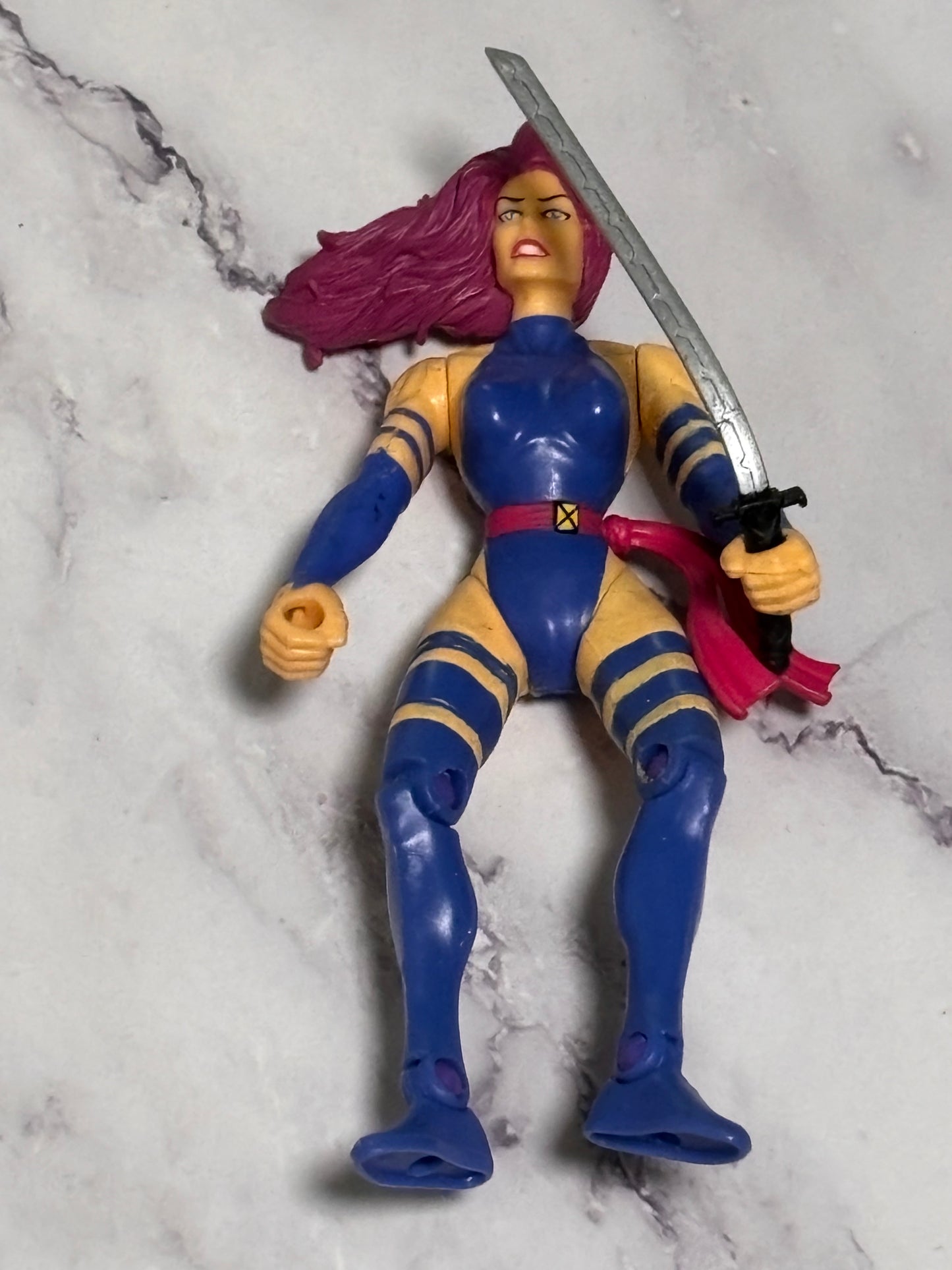 1996 Blue Psylocke 5" Toy Biz Action Figure X-Men Marvel Comics Vintage Original
