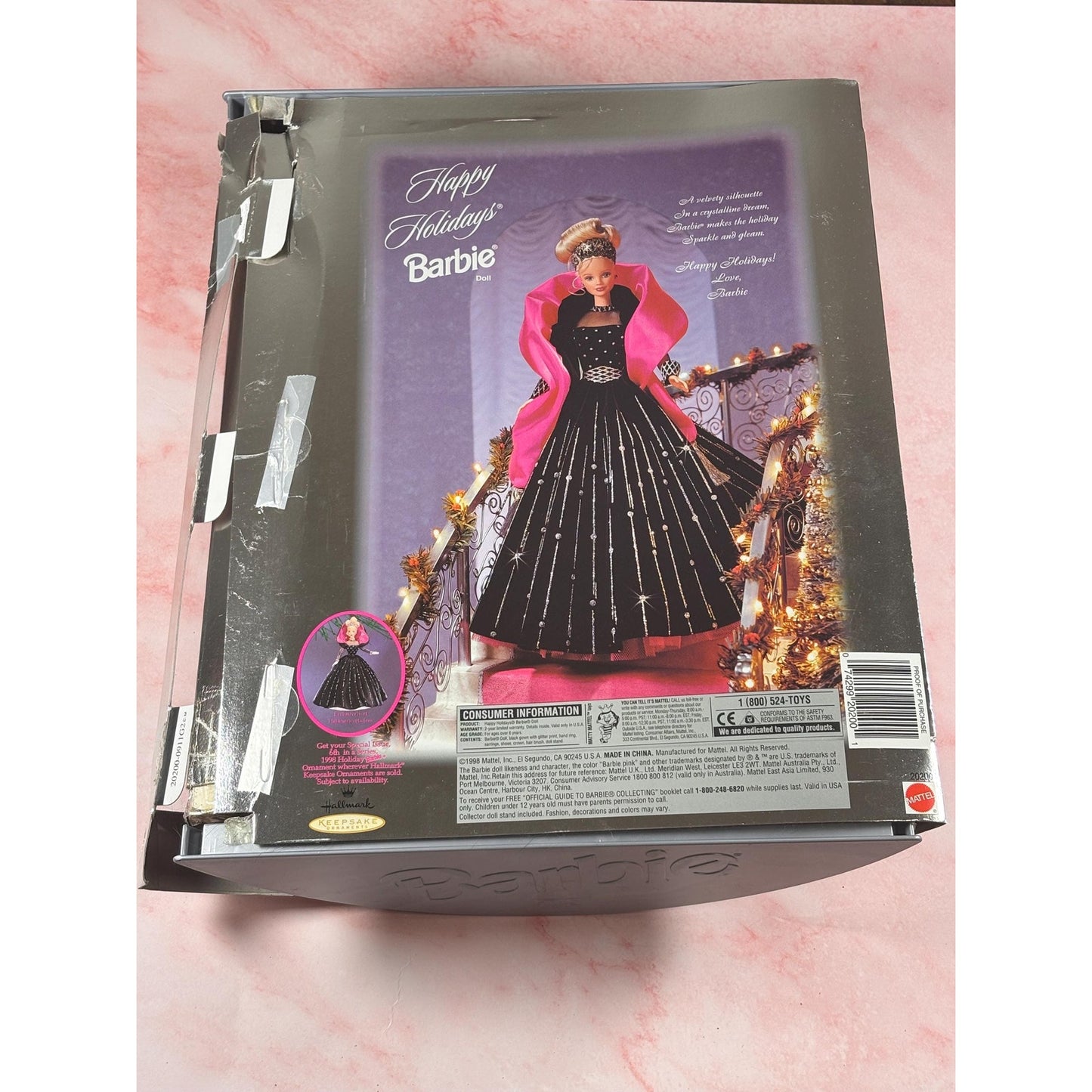 1998 Happy Holidays Barbie Doll Special Edition Mattel Hallmark #20200