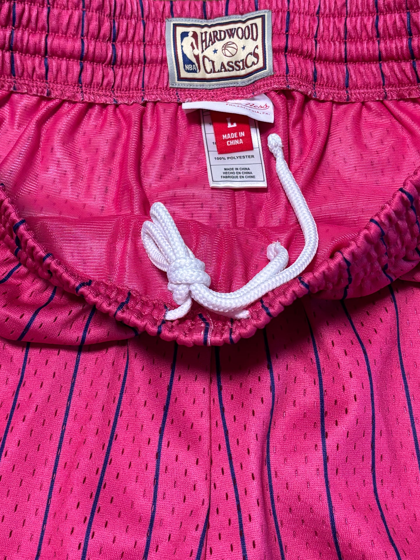 Milwaukee Bucks Mitchell & Ness NBA Retro Hardwood Classic HWC World Swingman Team Logo 2000-01 Neon Pink Purple Shorts Men’s Large L NWOT