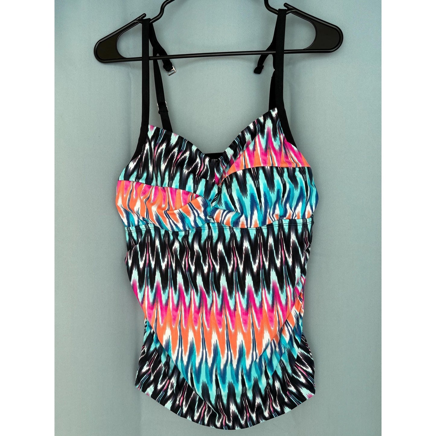 American Beach Lagoon Multi Color Swim Top Suit Size 14 NWT
