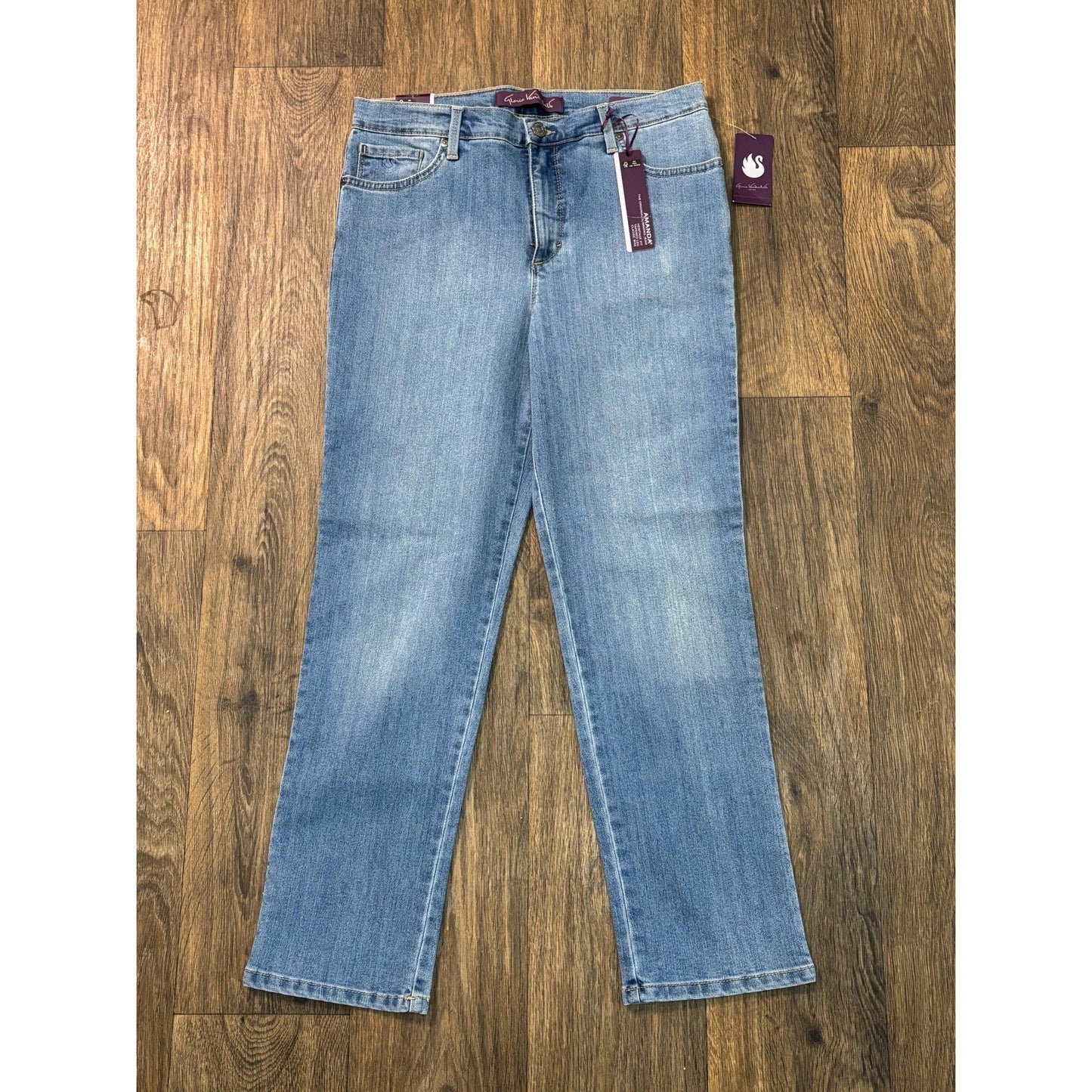 Gloria Vanderbilt Women's Amanda Blue Jeans Classic Rise Tapered 10P Short NWT