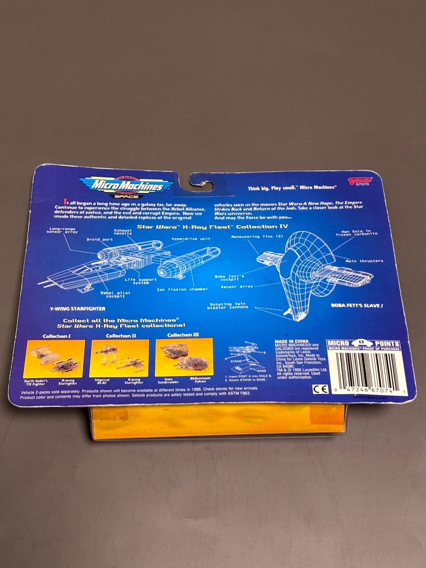 Star Wars Micro Machines X-Ray Fleet Collection IV Boba Fett's Slave I 1995