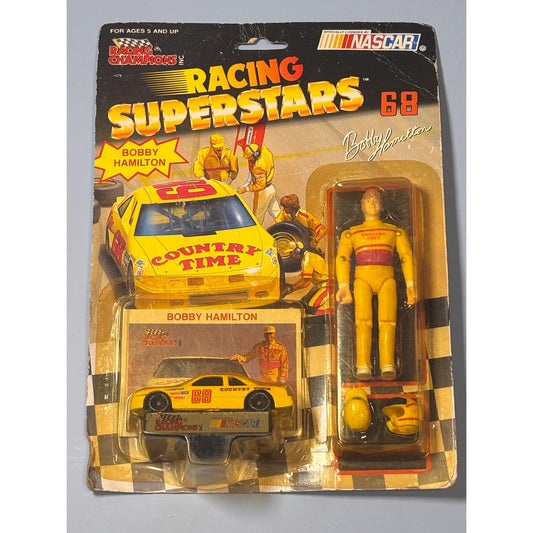 Racing Champions 1991 Bobby Hamilton 68 Racing Superstars Action Figure Car Card