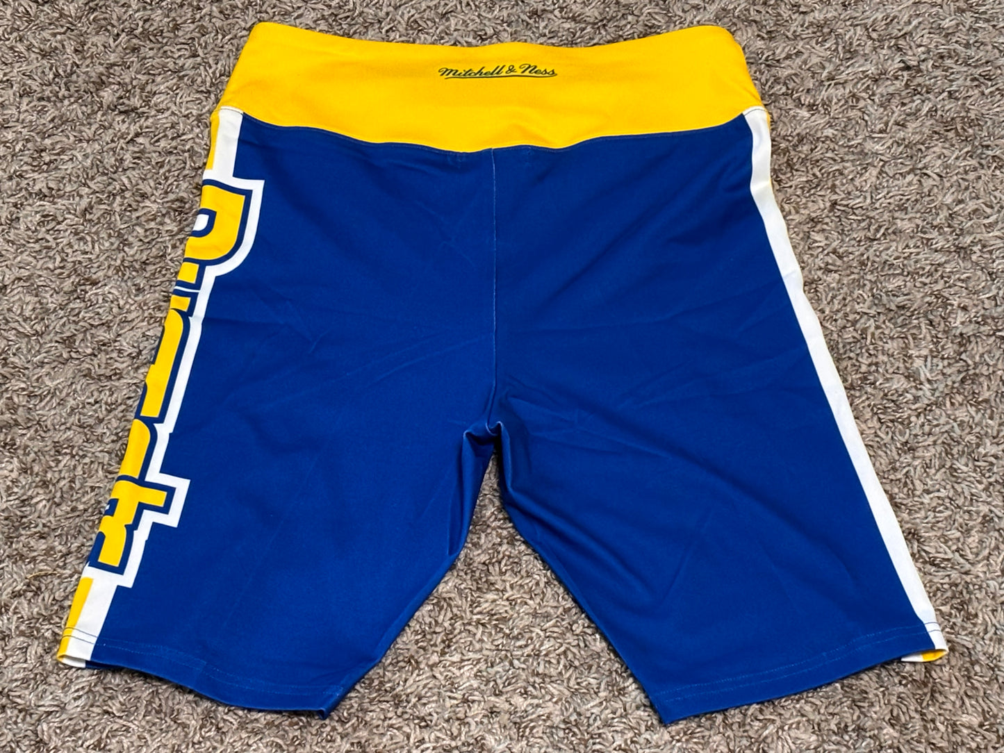 Denver Nuggets Mitchell & Ness NBA HWC Hardwood Classic Blue Gold Yellow Shorts Women’s Medium M NWOT New