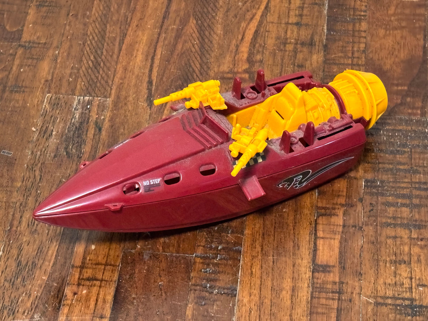 1989 Vintage Original Hasbro GI Joe Cobra Piranha Boat Vehicle Ship Red Missiles