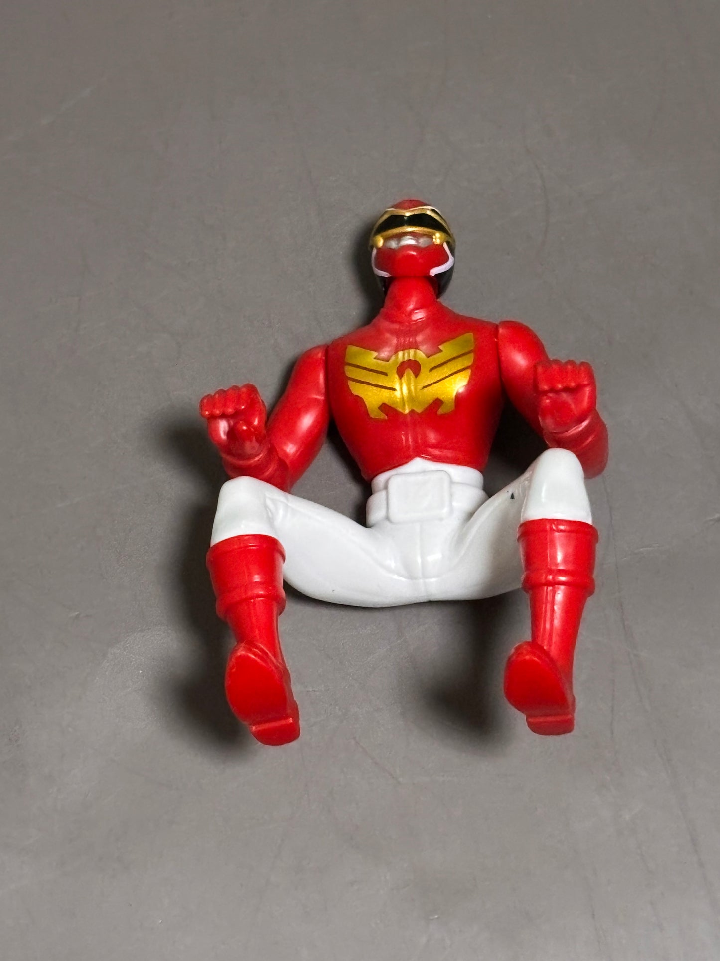 2012 Power Rangers Megaforce Red Ranger Action Figure Sitting Down Position