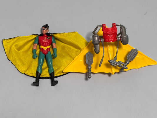 Vintage 1993 Kenner Batman the Animated Series Robin Figure Complete w/ glider