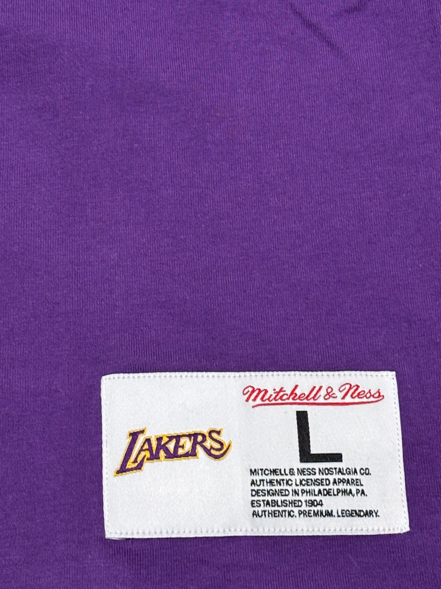 Los Angeles LA Lakers Mitchell & Ness HWC Hardwood Classics Play By Play 2.0 T-Shirt Purple Gold Men’s Large L New NWOT
