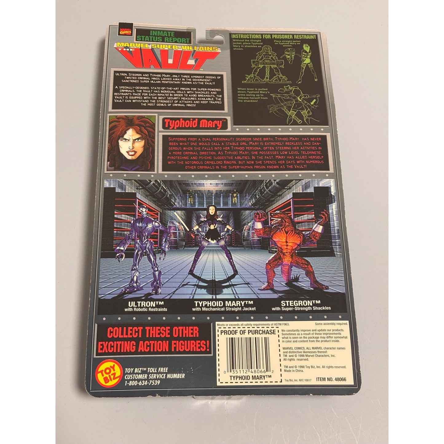New 1998 Marvel Super-Villains The Vault Typhoid Mary Action Figure