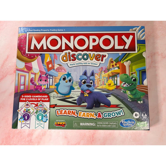 Monopoly Discover Board Game 2022 Hasbro Complete Family Edition open not used