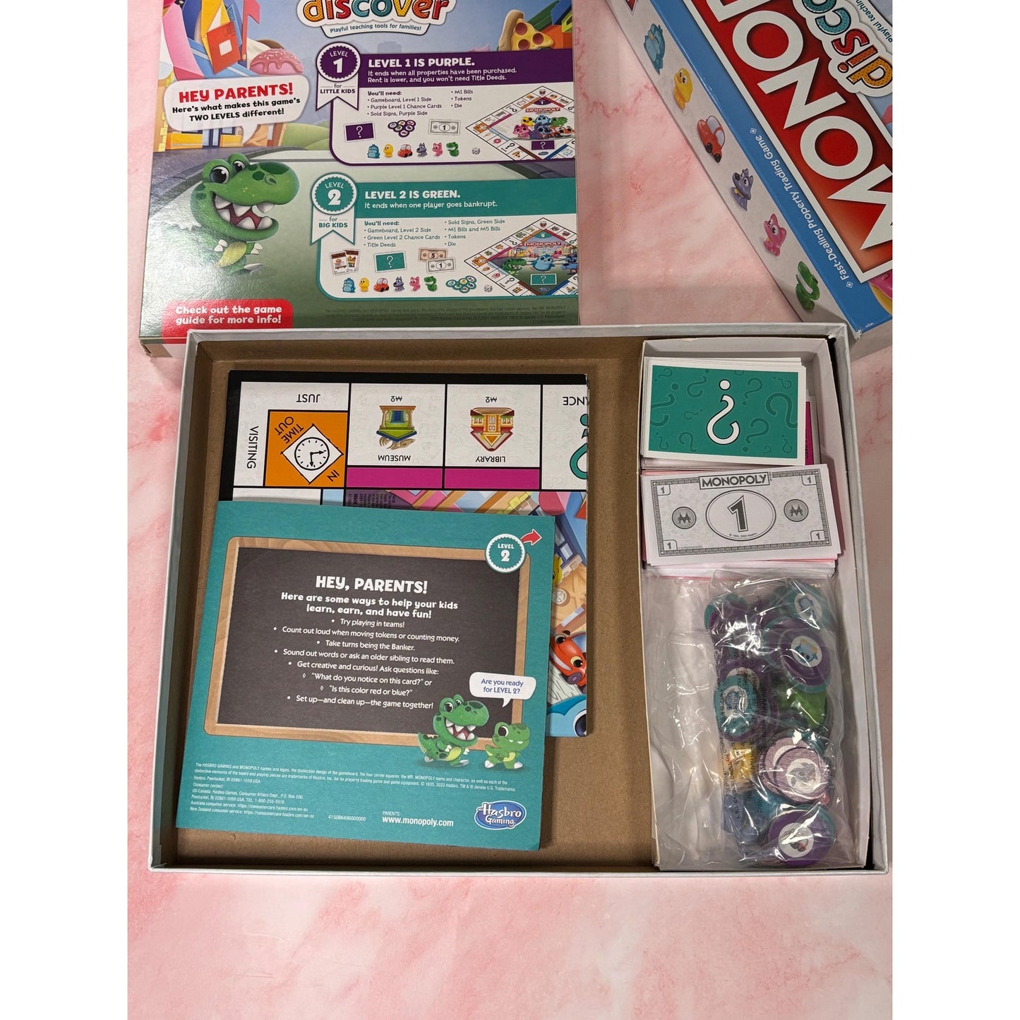 Monopoly Discover Board Game 2022 Hasbro Complete Family Edition open not used