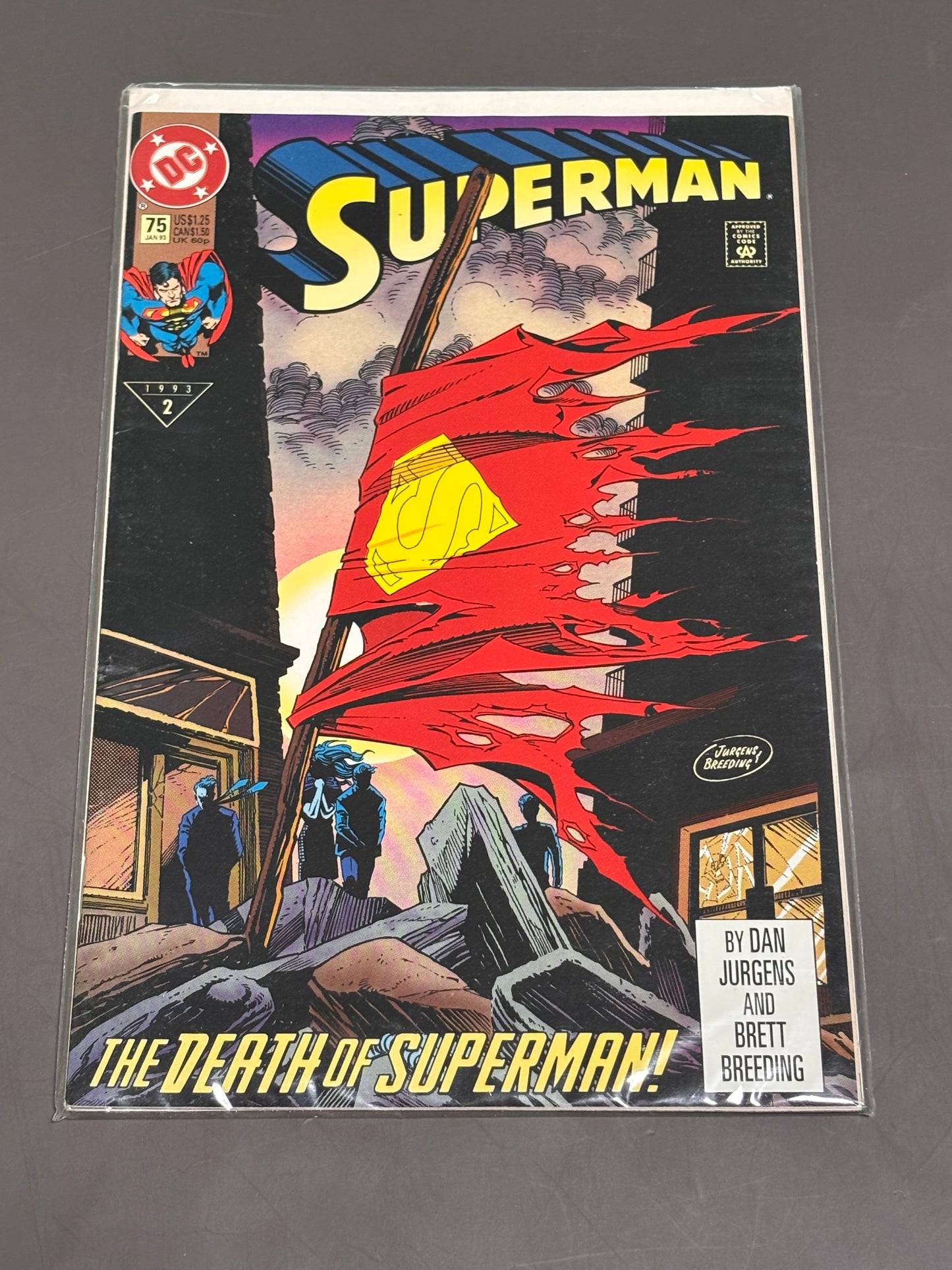 Superman #75 Death Of Superman DC Comics Comic Book Bagged and Boarded 1993