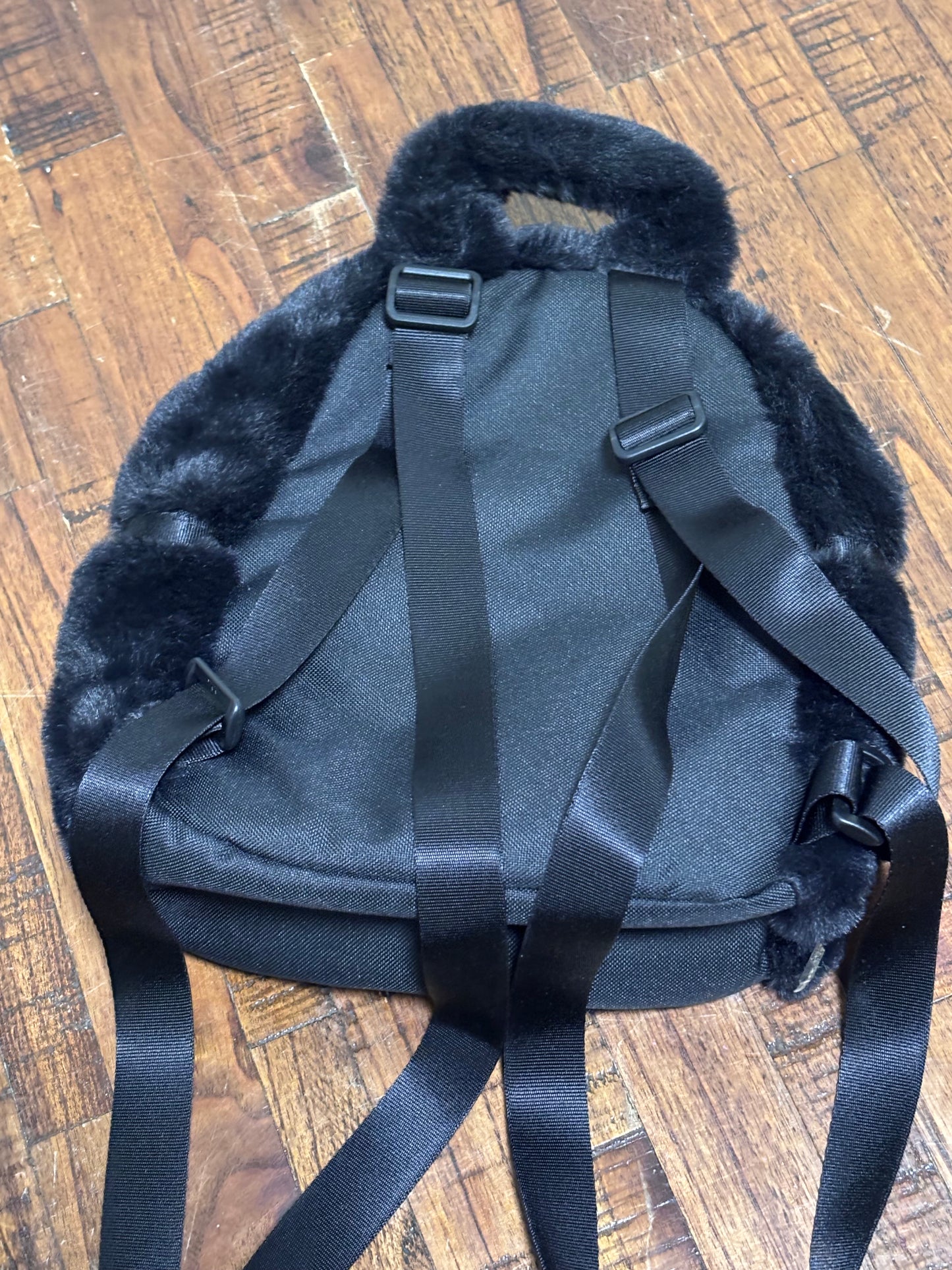 Nike Sportswear Futura 365 Faux Fur Mini Backpack Black FB3049-010 New NWT