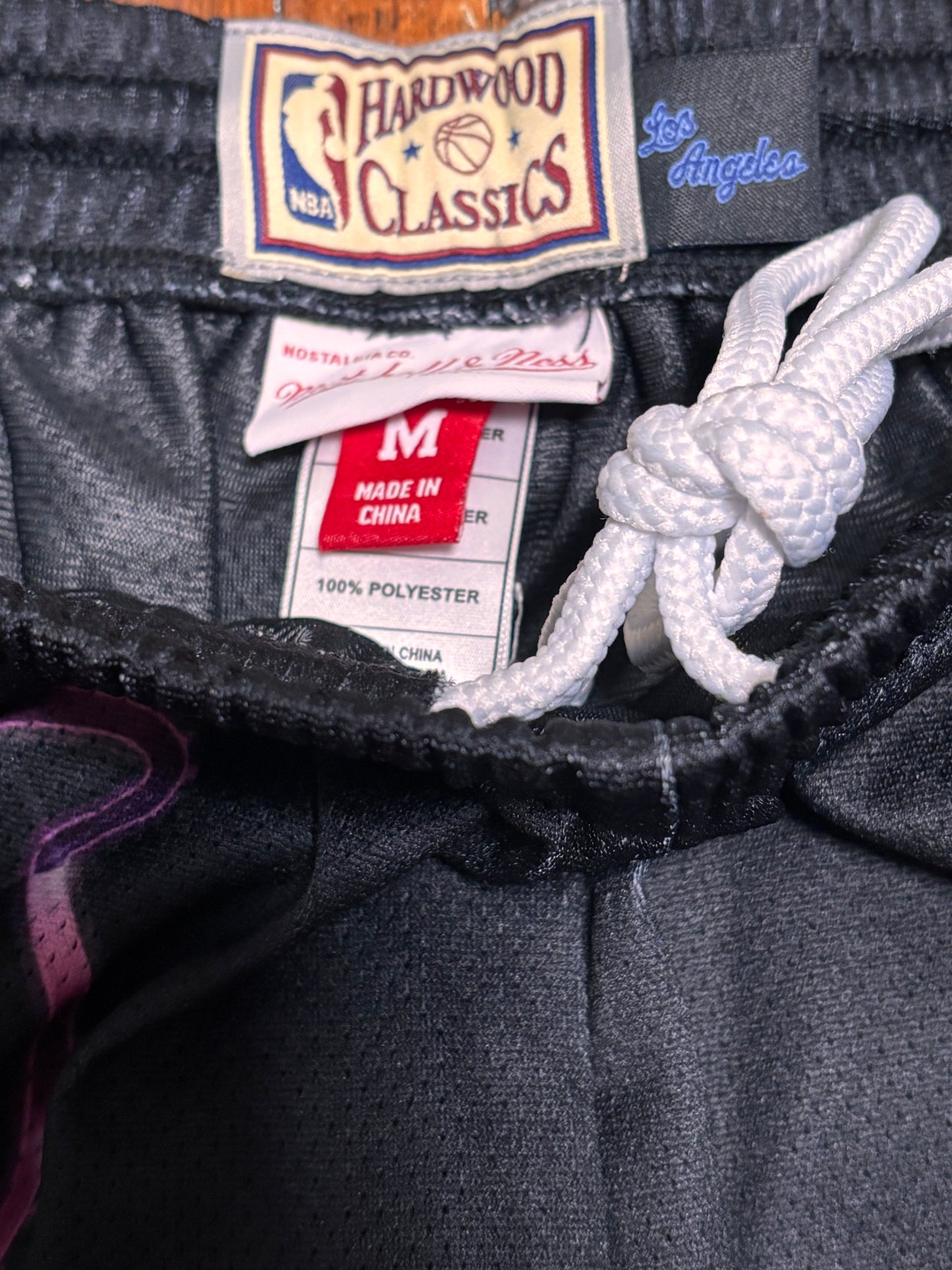 Los Angeles LA Lakers Mitchell & Ness NBA Retro Los Angeles Big Face 4.0 Shorts Black Purple Women’s Medium M New NWOT