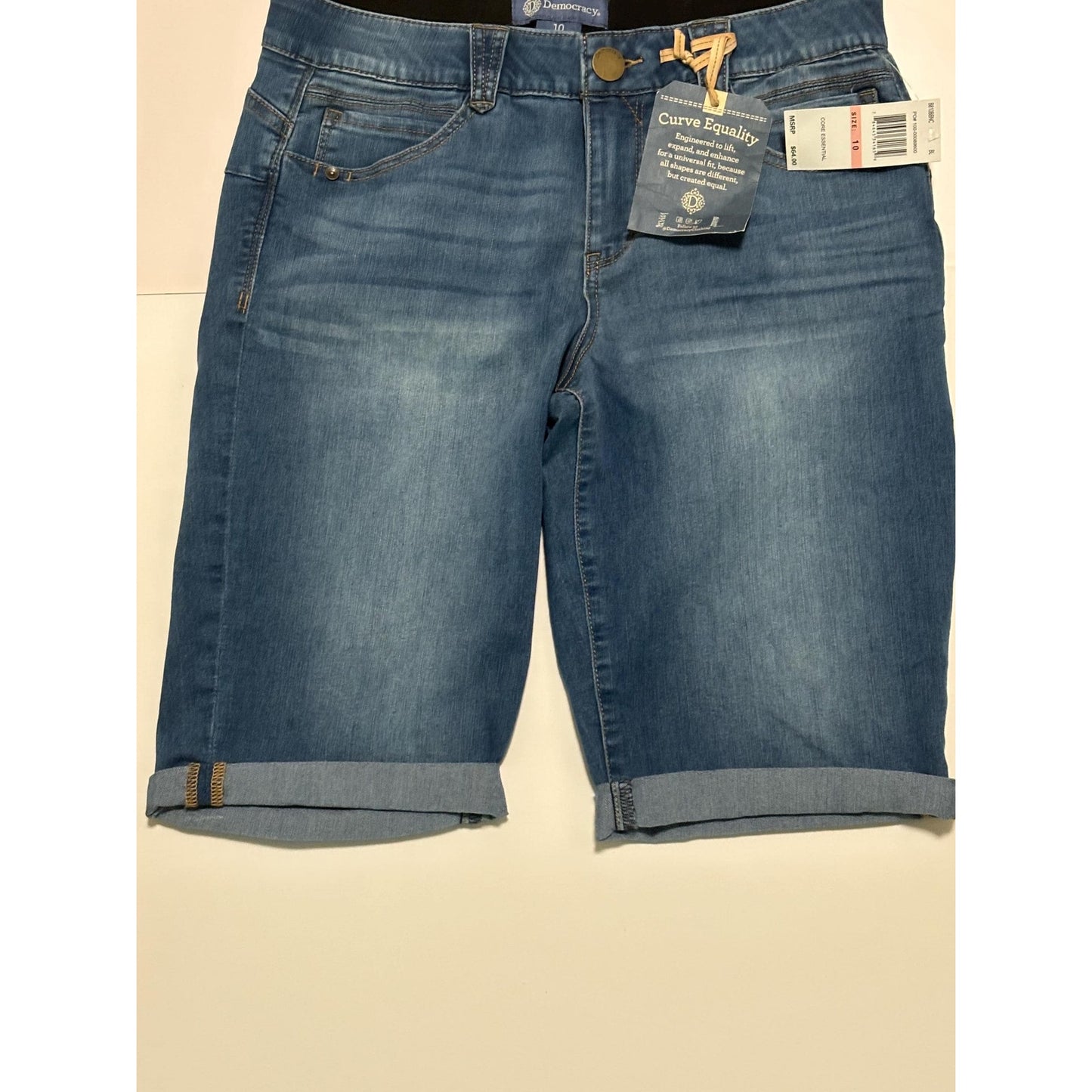 Democracy womens Ab solution 13” Bermuda Short 10 Blue Denim Core Essentials NWT
