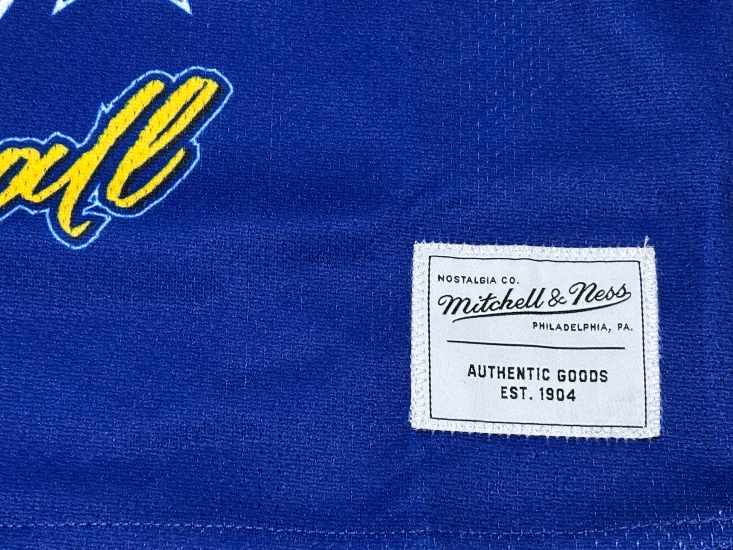 Mitchell & Ness Branded Basketball Jersey Short Crop Top Blue Gold Yellow Women’s Medium M New NWOT