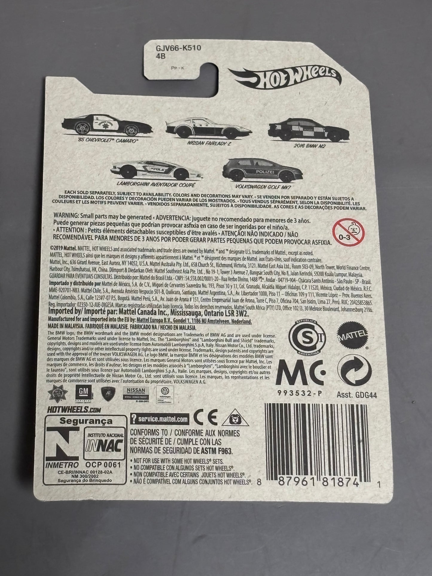Hot Wheels Police Series POLIZEI Volkswagen Golf MK7 5/5 New