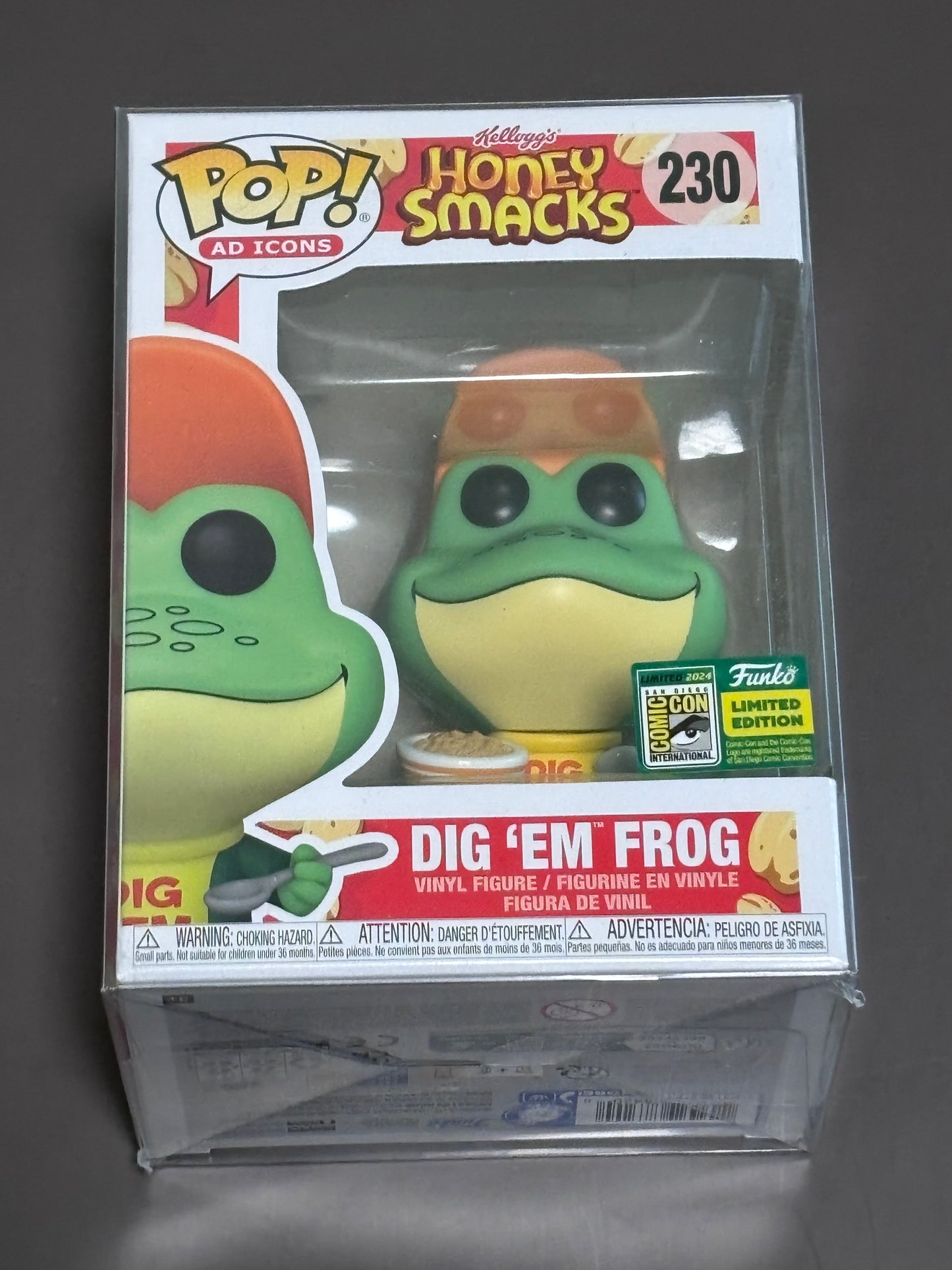 Dig Em Frog Funko 230 Dig ‘Em Frog Honey Smacks Ad Icons SDCC 2024 Con Sticker