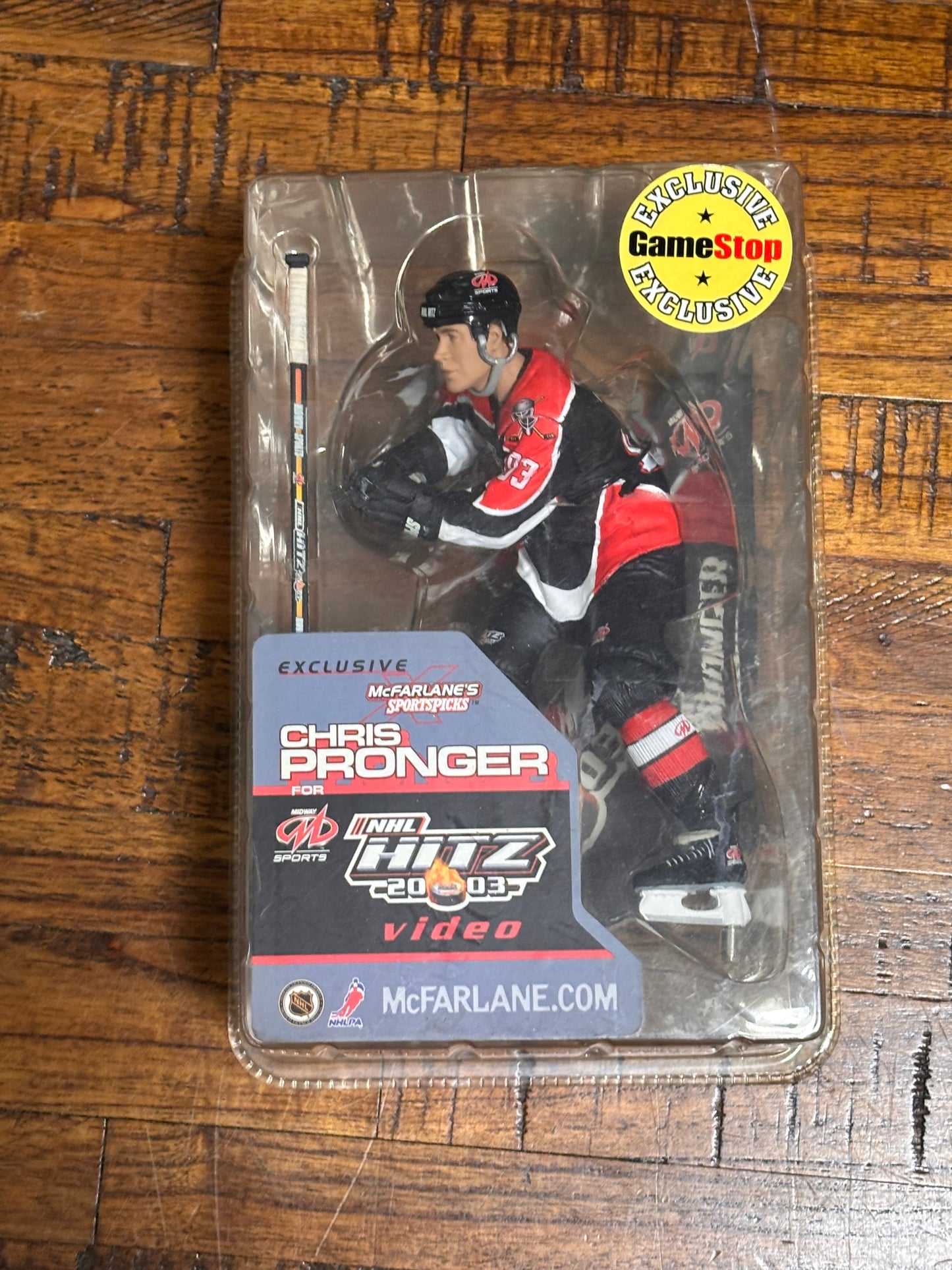 McFarlane Sports Pick Midway Hitz Video Game NHL Hockey GameStop Exclusive Saint Louis Blues Action Figure Series 4 2003 Chris Pronger New