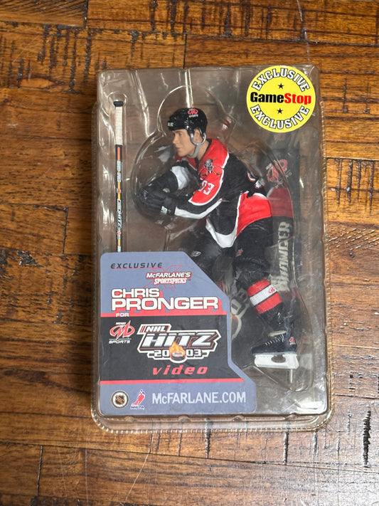 McFarlane Sports Pick Midway Hitz Video Game NHL Hockey GameStop Exclusive Saint Louis Blues Action Figure Series 4 2003 Chris Pronger New
